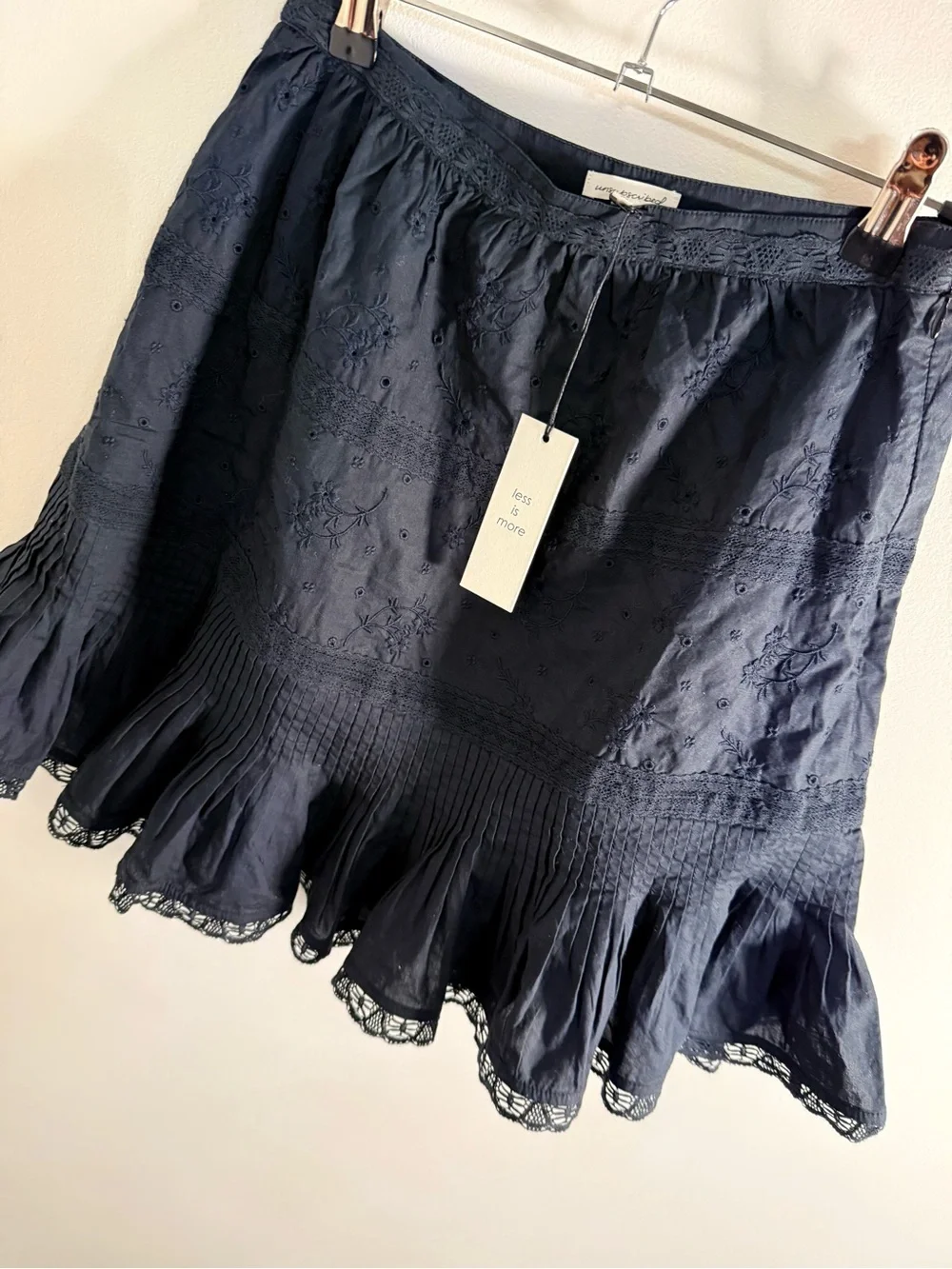 Unsubscribed Black Eyelet Tiered Ruffle Mini Skirt - Picture 3 of 5